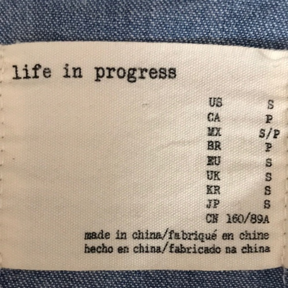 LIFE IN PROGRESS Faded Blue Denim Parka sz S - Picture 8 of 9